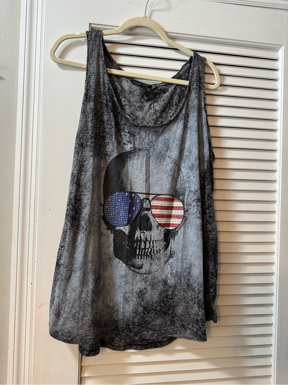 Rock & Republic Gray Acid-Wash Tank Top
